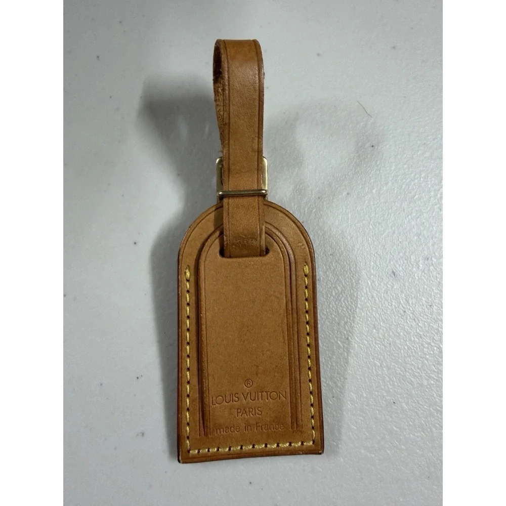 Louis Vuitton Luggage Tag Vintage Retro‎ Leather Made in Paris France Vachetta